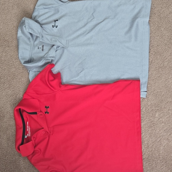 Under Armour Other - Under Armour Kids Red And Grey  Polo Shirt Size 7 And Xs